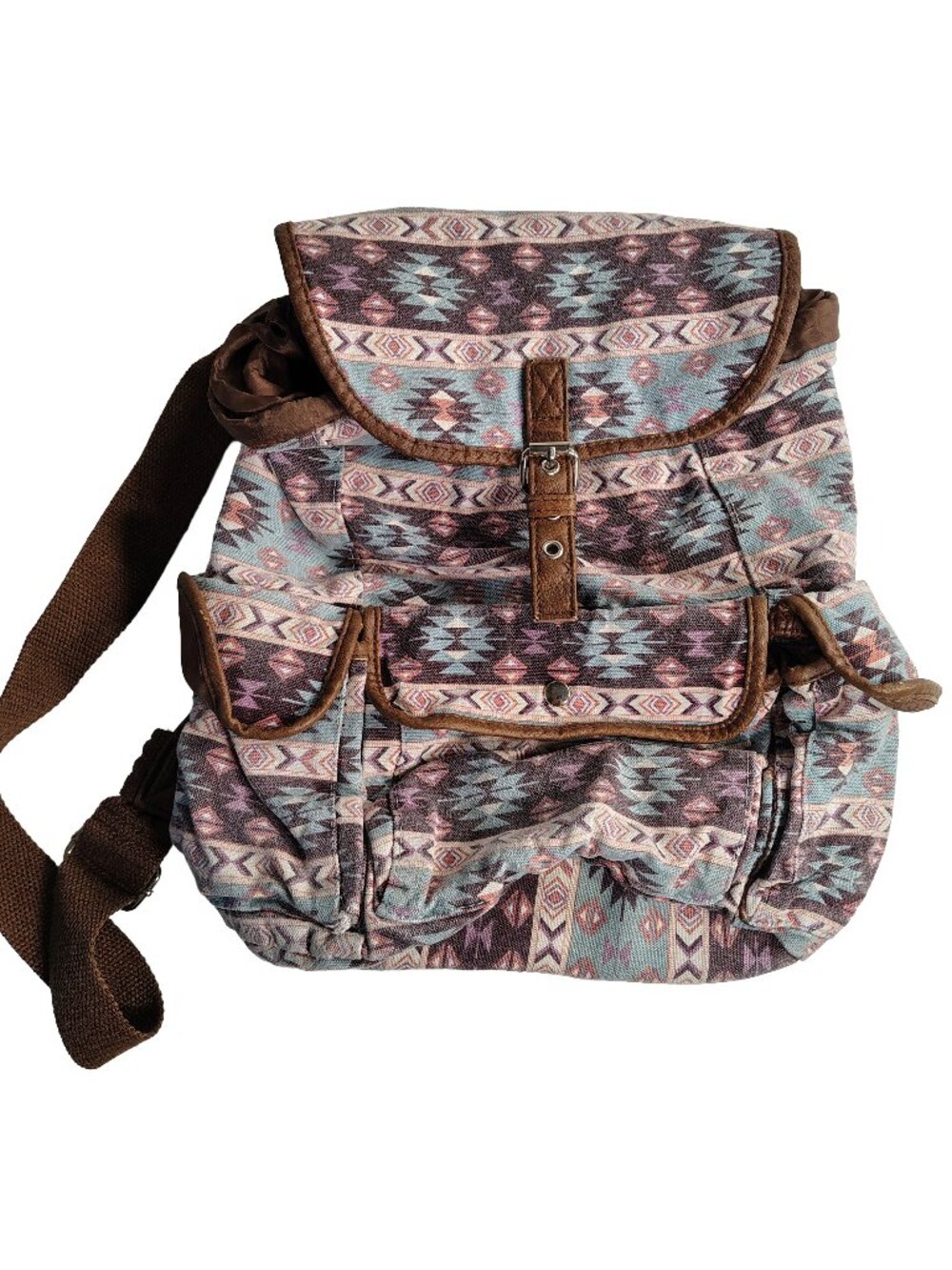 Women's Small Multicolored Southwestern Tribal Themed Backpack By C-Z Creationz